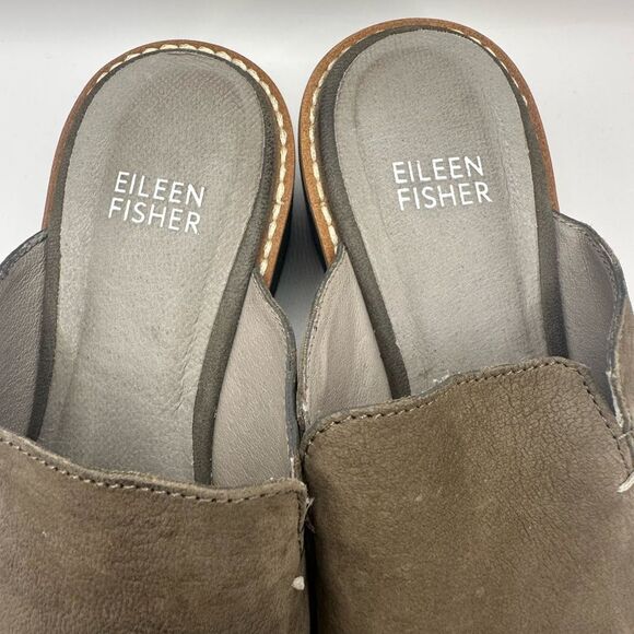 NWOT Eileen Fisher Loti Suede Clogs size 5 - Picture 2 of 6